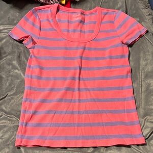 Talbots Vibrant Striped Short Sleeve Top